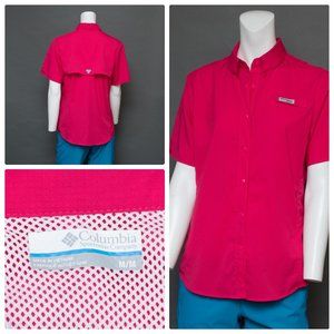 COPY - Columbia Hot Pink Fishing Shirt MEDIUM Womens Vent